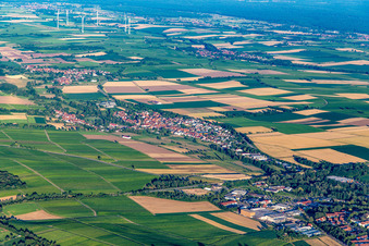 District Kapellen in Kapellen-Drusweiler in the state Rhineland-Palatinate, Germany from a drone