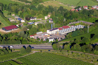 Aerial view of Geothermal power plant Insheim in Insheim in the state Rhineland-Palatinate, Germany