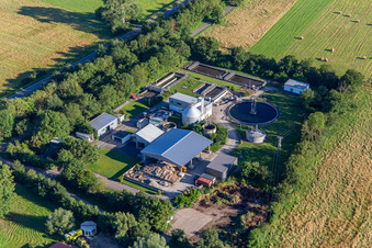 Sewage treatment plant in Offenbach an der Queich in the state Rhineland-Palatinate, Germany