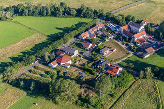 Aerial view of Neumühle in Offenbach an der Queich in the state Rhineland-Palatinate, Germany