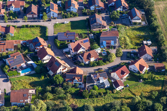 Aerial view of In the parish in Zeiskam in the state Rhineland-Palatinate, Germany