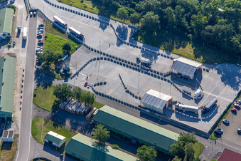 Truck lock of DLA Distribution Europe Germersheim in Lingenfeld in the state Rhineland-Palatinate, Germany