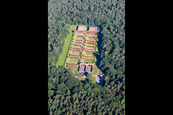 Aerial photograpy of Germersheim shooting range in the district Niederlustadt in Lustadt in the state Rhineland-Palatinate, Germany
