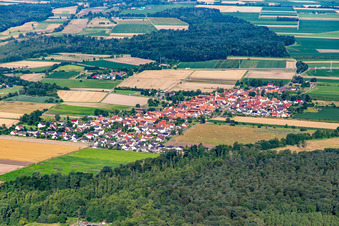Oblique view of From the northeast in Erlenbach bei Kandel in the state Rhineland-Palatinate, Germany