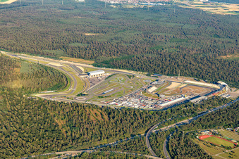 Aerial photograpy of Hockenheimring Baden-Württemberg in Hockenheim in the state Baden-Wuerttemberg, Germany