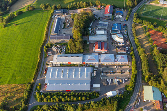 Aerial view of Morton Extrusionstechnik GmbH and Auto-Center Abtsteinach in the district Ober-Abtsteinach in Abtsteinach in the state Hesse, Germany