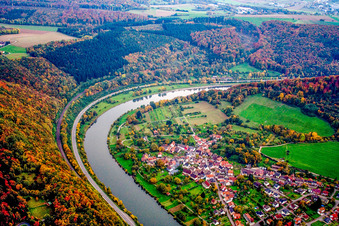 Neckar loop in the district Guttenbach in Neckargerach in the state Baden-Wuerttemberg, Germany