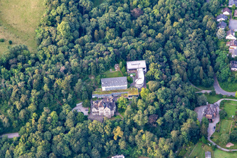 Aerial view of Villas on Nibelungenstrasse in Bensheim in the state Hesse, Germany
