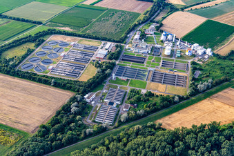 Sewage treatment plant urban drainage Mannheim in the district Sandhofen in Mannheim in the state Baden-Wuerttemberg, Germany