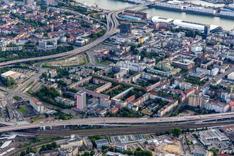 Elevated roads B44 and B37 under demolition/reconstruction in the district Mitte in Ludwigshafen am Rhein in the state Rhineland-Palatinate, Germany