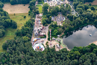 Aerial view of Holiday Park Germany in Haßloch in the state Rhineland-Palatinate, Germany