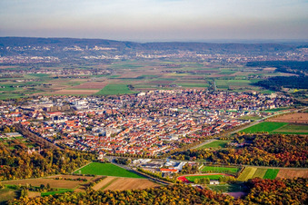 District from the west in Oftersheim in the state Baden-Wuerttemberg, Germany