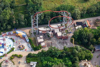 Roller coaster Sky Scream in Holiday Park Germany in Haßloch in the state Rhineland-Palatinate, Germany