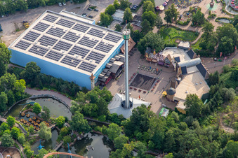 Holiday Park Germany in Haßloch in the state Rhineland-Palatinate, Germany seen from above