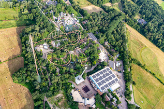 Aerial view of BigFM Expedition GeForce in Holiday Park Germany in Haßloch in the state Rhineland-Palatinate, Germany