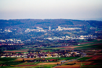 Town View of the streets and houses of the residential areas in the district Emmertsgrund-Sued in Heidelberg in the state Baden-Wurttemberg
