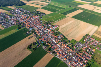 Aerial view of From the northeast in the district Hayna in Herxheim bei Landau in the state Rhineland-Palatinate, Germany