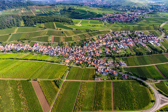 Town from the south in Ranschbach in the state Rhineland-Palatinate, Germany