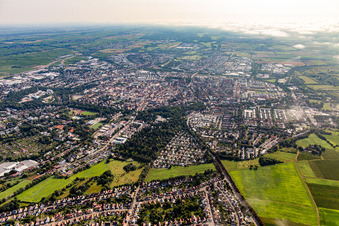 City in the morning backlight in Landau in der Pfalz in the state Rhineland-Palatinate, Germany