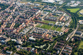 Former State Garden Show site from the west in Landau in der Pfalz in the state Rhineland-Palatinate, Germany