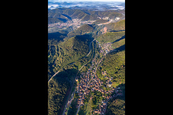 From the east in Wilgartswiesen in the state Rhineland-Palatinate, Germany
