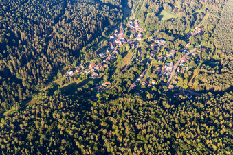 Aerial view of District Langmühle in Lemberg in the state Rhineland-Palatinate, Germany