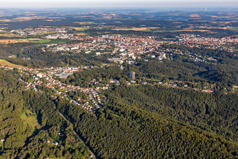 From the southeast in the district Ruhbank in Pirmasens in the state Rhineland-Palatinate, Germany