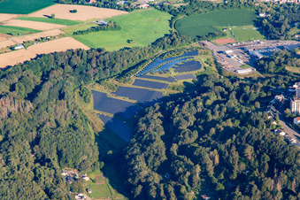 Solar park in the forest clearing of Simter Berg in Pirmasens in the state Rhineland-Palatinate, Germany