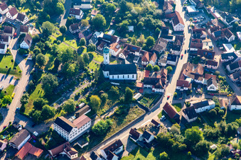 Oblique view of Busenberg in the state Rhineland-Palatinate, Germany