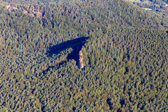 Oblique view of Rötzenfels in the district Gossersweiler in Gossersweiler-Stein in the state Rhineland-Palatinate, Germany