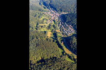 Aerial view of From the southeast in Waldrohrbach in the state Rhineland-Palatinate, Germany