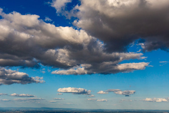 Sky and clouds over the Southern Palatinate in Offenbach an der Queich in the state Rhineland-Palatinate, Germany