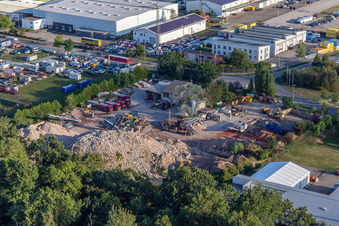 Aerial view of GAUDIER Earthmoving and Demolition GmbH in the district Minderslachen in Kandel in the state Rhineland-Palatinate, Germany