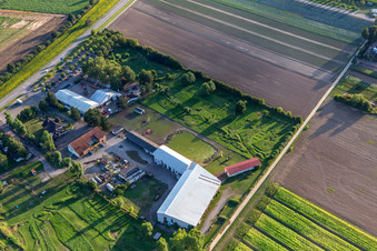Aerial view of Footgolf Park Südpfalz at Adamshof in Kandel in the state Rhineland-Palatinate, Germany