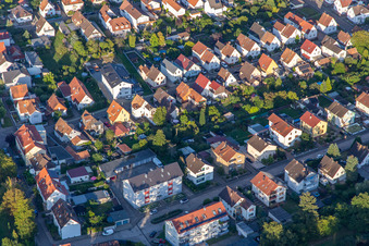 Elsässerstr in Kandel in the state Rhineland-Palatinate, Germany seen from above
