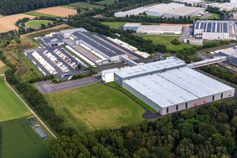 Hermes ParcelShop logistics center in the district Doveren in Hückelhoven in the state North Rhine-Westphalia, Germany