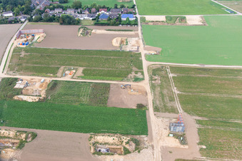 Exploratory excavations north of the Garzweiler open-cast lignite mine in the district Keyenberg in Erkelenz in the state North Rhine-Westphalia, Germany