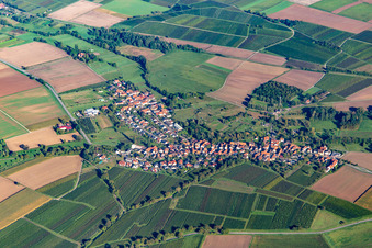 Oberhausen in the state Rhineland-Palatinate, Germany seen from above
