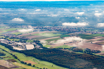 Village under autumn clouds in Kandel in the state Rhineland-Palatinate, Germany