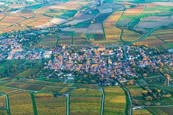 Wissembourg in the state Bas-Rhin, France seen from above