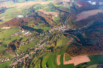 Aerial view of Walschbronn in the state Moselle, France