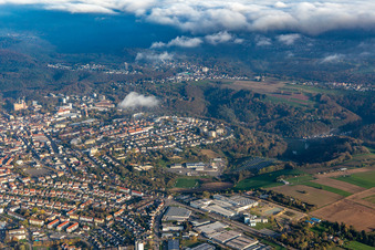 Aerial view of Southern districts in Pirmasens in the state Rhineland-Palatinate, Germany