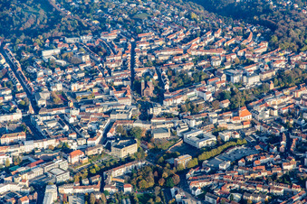 Schlossstraße and St. Pirmin in Pirmasens in the state Rhineland-Palatinate, Germany