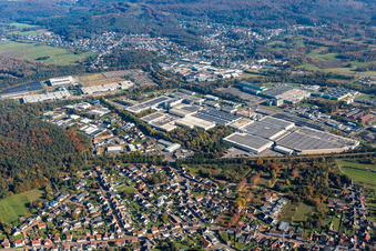 Michelin Reifenwerke AG & Co. KGaA - Plant Homburg from the west in the district Erbach in Homburg in the state Saarland, Germany