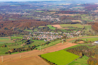 Aerial view of Hamlet from the south in the district Schmittweiler in Schönenberg-Kübelberg in the state Rhineland-Palatinate, Germany