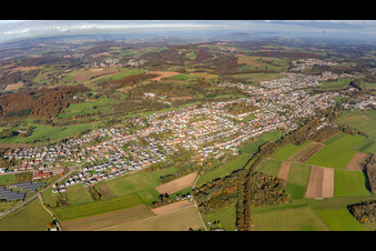 General view from the southwest in the district Kübelberg in Schönenberg-Kübelberg in the state Rhineland-Palatinate, Germany