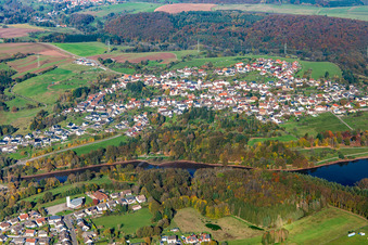 Ohmbach Reservoir in the district Sand in Schönenberg-Kübelberg in the state Rhineland-Palatinate, Germany