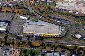 Aerial view of Globus hardware store Zweibrücken on the A8 in the district Bubenhausen in Zweibrücken in the state Rhineland-Palatinate, Germany
