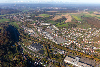 John Deere Plant Zweibrücken from the southeast in the district Ernstweiler in Zweibrücken in the state Rhineland-Palatinate, Germany