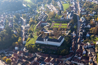 St. Anna and St. Philipp (castle church), orangery and baroque castle above the city in Blieskastel in the state Saarland, Germany